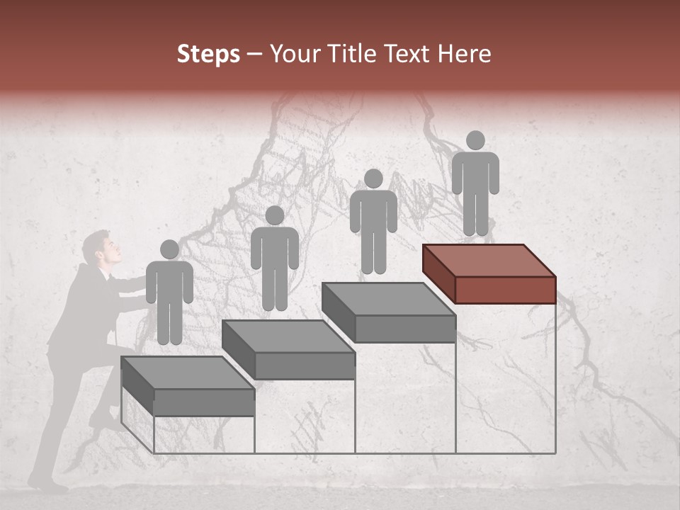 A Man In A Suit Climbing Up A Mountain With A Ladder PowerPoint Template