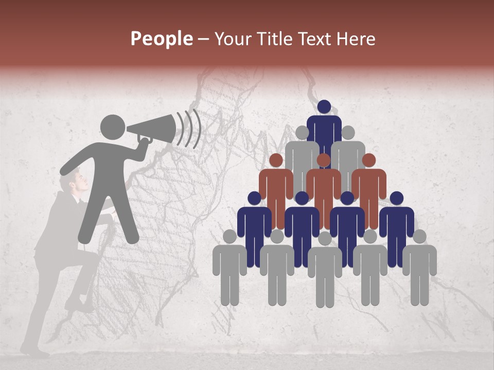 A Man In A Suit Climbing Up A Mountain With A Ladder PowerPoint Template