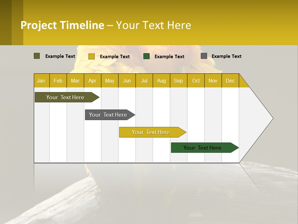 Two Yellow And Green Birds Sitting On Top Of A Tree Branch PowerPoint Template