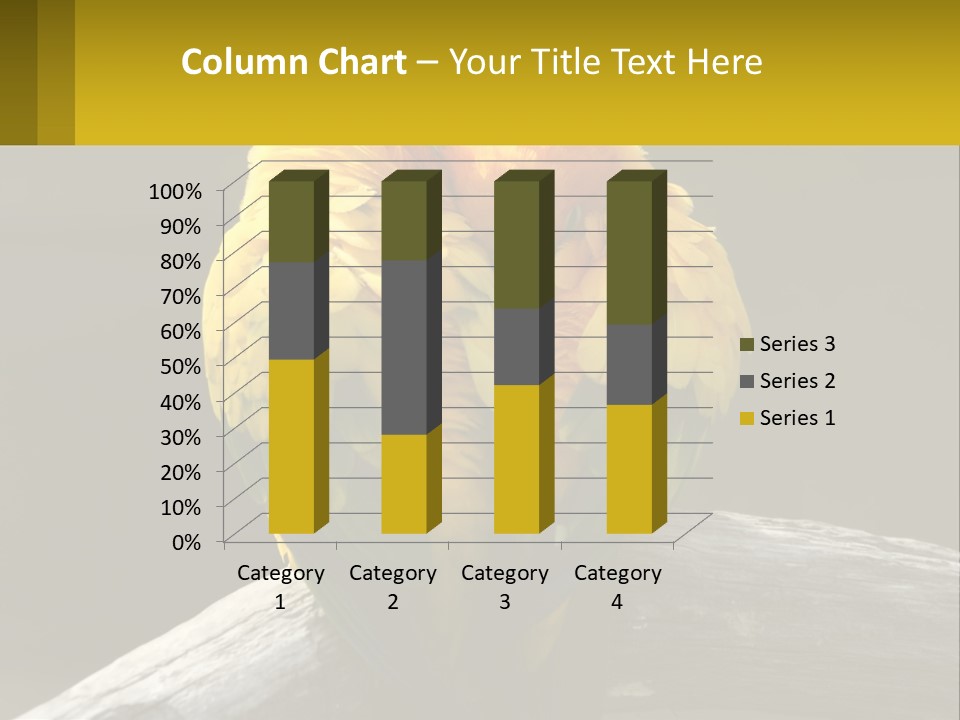 Two Yellow And Green Birds Sitting On Top Of A Tree Branch PowerPoint Template