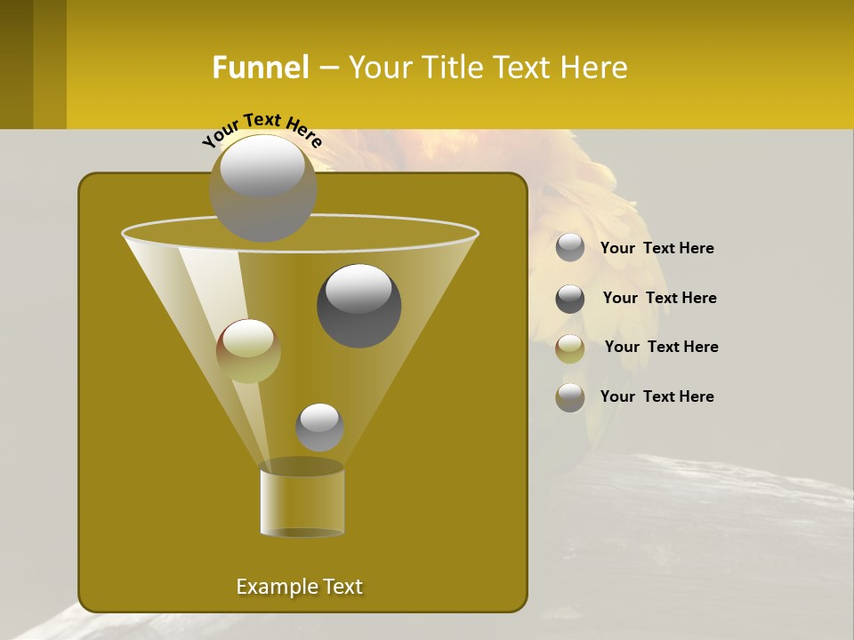 Two Yellow And Green Birds Sitting On Top Of A Tree Branch PowerPoint Template