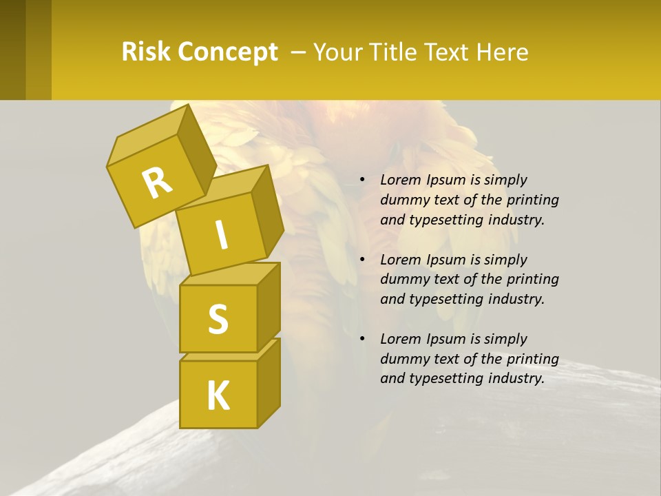 Two Yellow And Green Birds Sitting On Top Of A Tree Branch PowerPoint Template