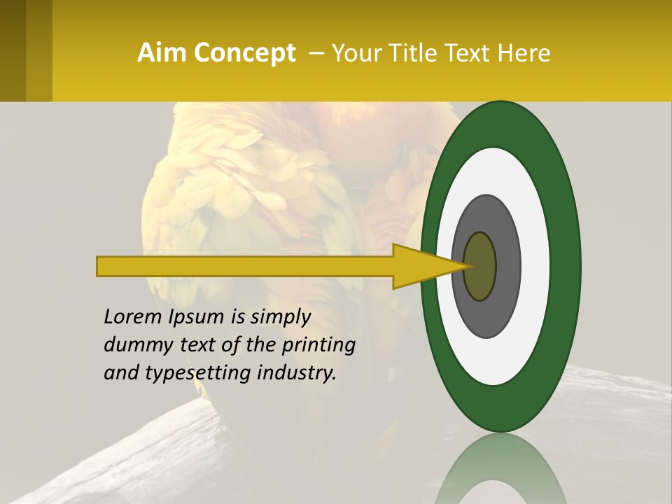 Two Yellow And Green Birds Sitting On Top Of A Tree Branch PowerPoint Template