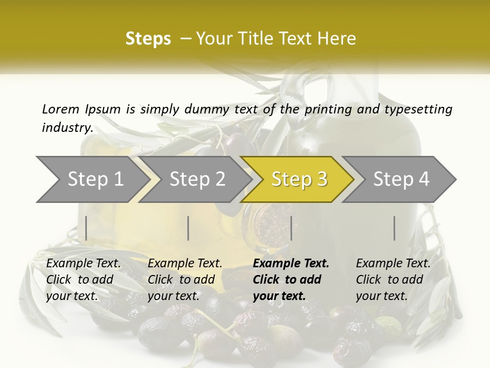 A Bottle Of Olive Oil Next To A Bunch Of Olives PowerPoint Template