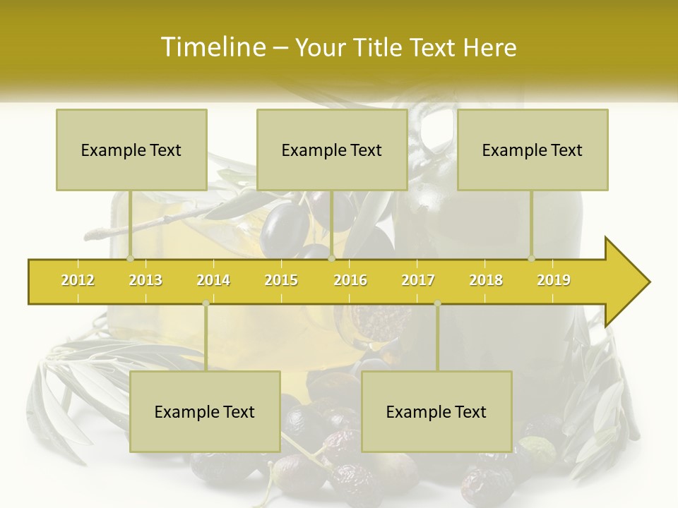 A Bottle Of Olive Oil Next To A Bunch Of Olives PowerPoint Template