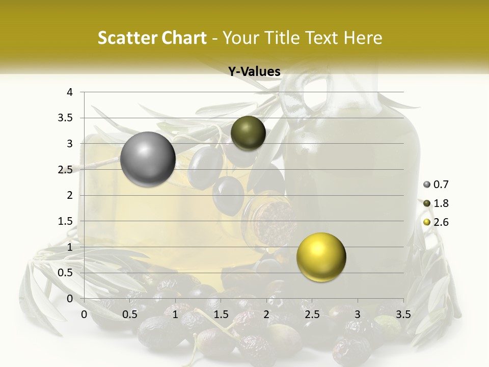 A Bottle Of Olive Oil Next To A Bunch Of Olives PowerPoint Template