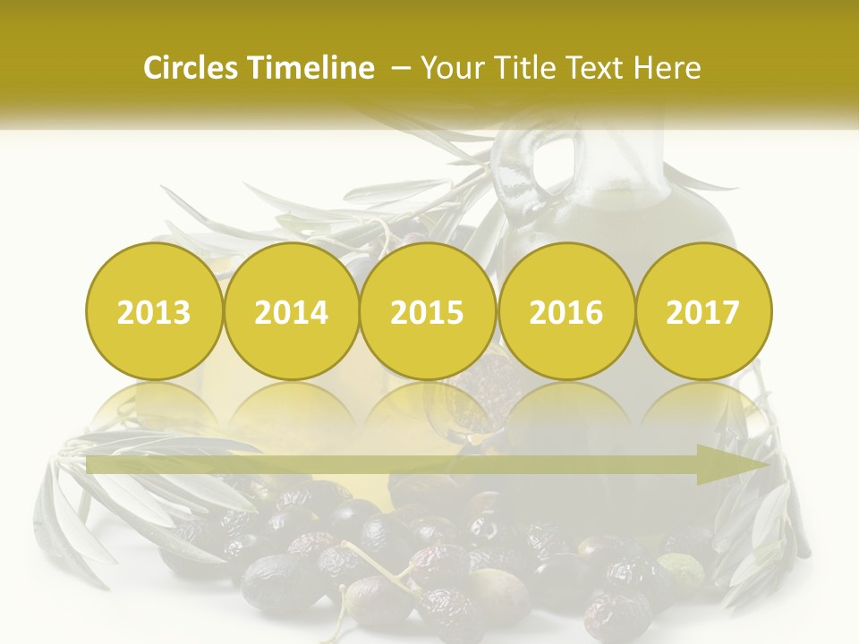 A Bottle Of Olive Oil Next To A Bunch Of Olives PowerPoint Template