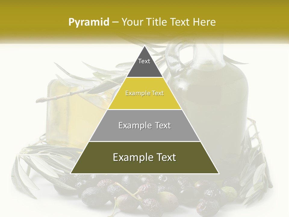 A Bottle Of Olive Oil Next To A Bunch Of Olives PowerPoint Template