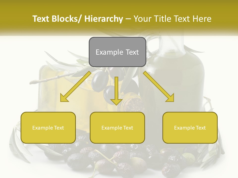 A Bottle Of Olive Oil Next To A Bunch Of Olives PowerPoint Template