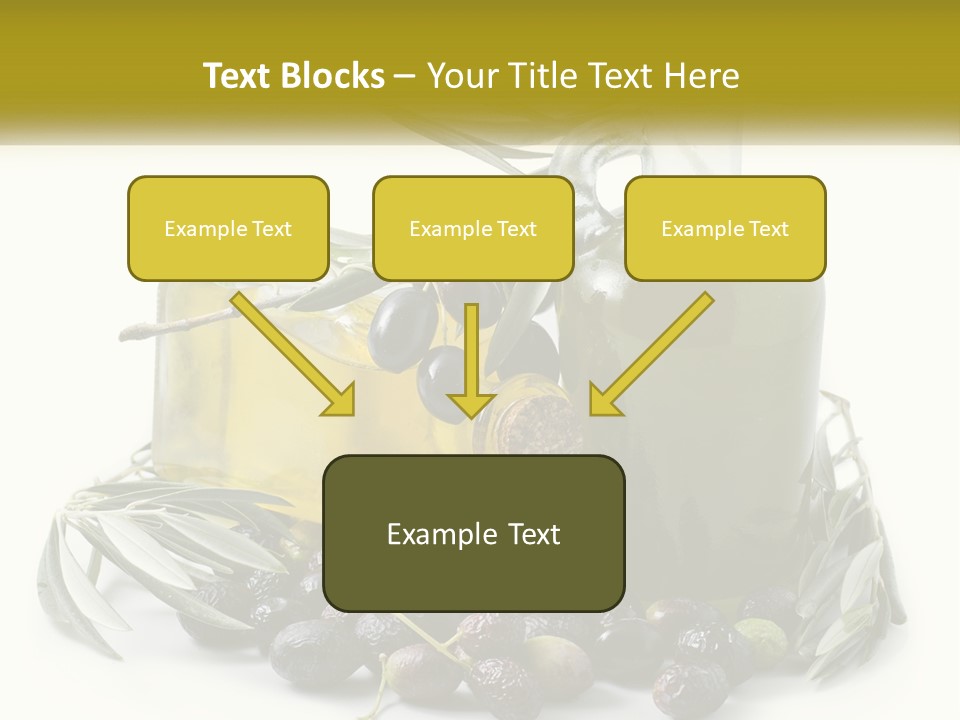 A Bottle Of Olive Oil Next To A Bunch Of Olives PowerPoint Template