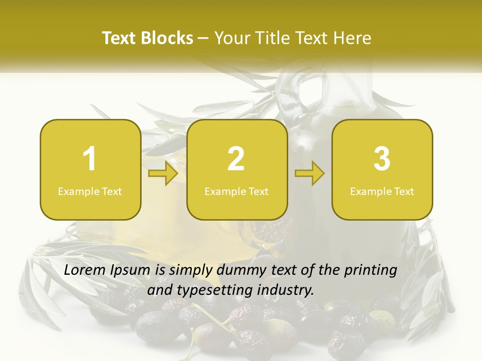 A Bottle Of Olive Oil Next To A Bunch Of Olives PowerPoint Template