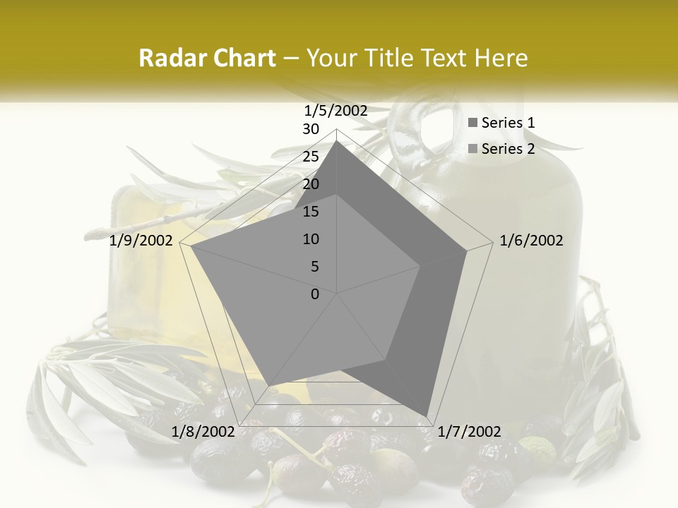 A Bottle Of Olive Oil Next To A Bunch Of Olives PowerPoint Template