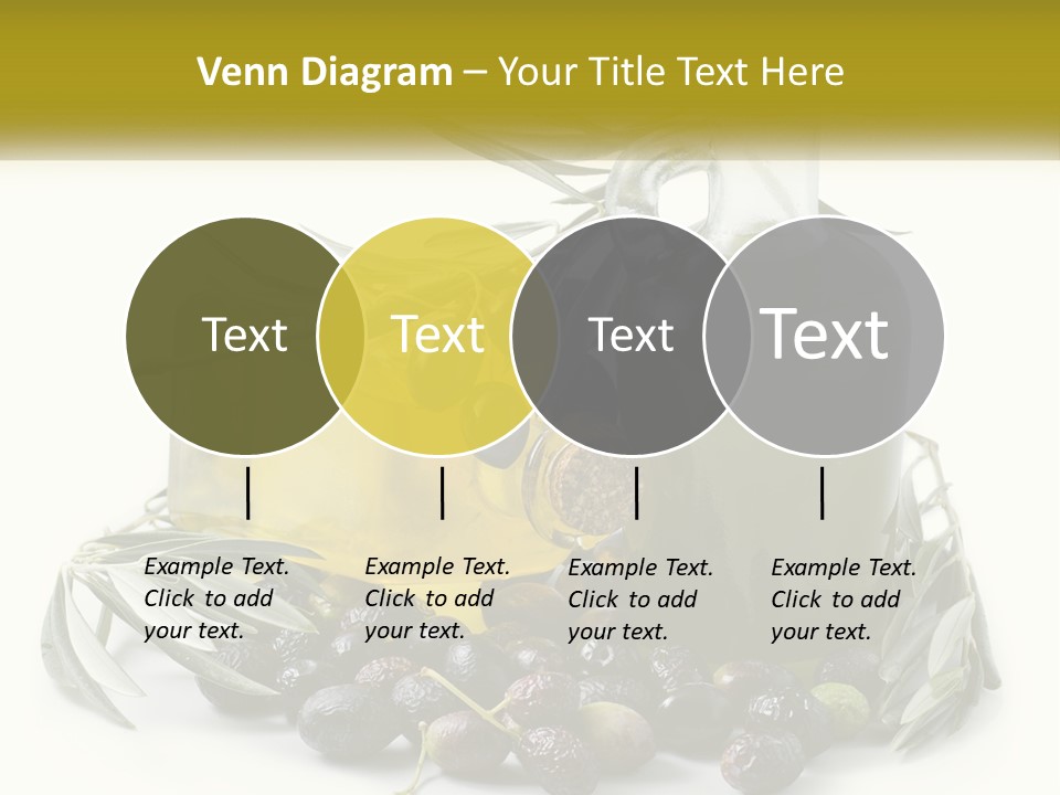 A Bottle Of Olive Oil Next To A Bunch Of Olives PowerPoint Template