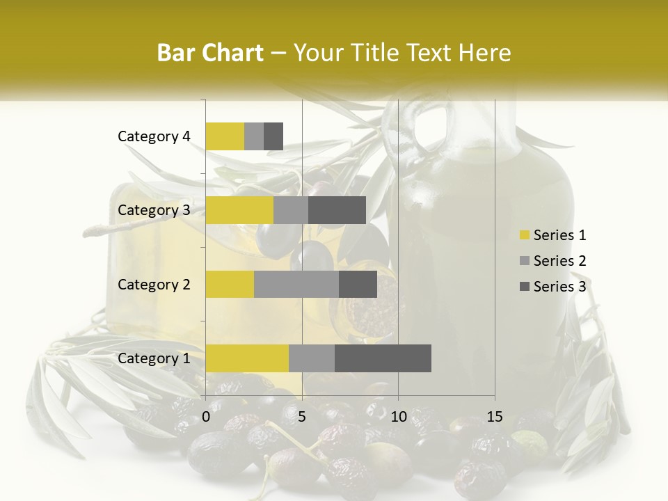 A Bottle Of Olive Oil Next To A Bunch Of Olives PowerPoint Template