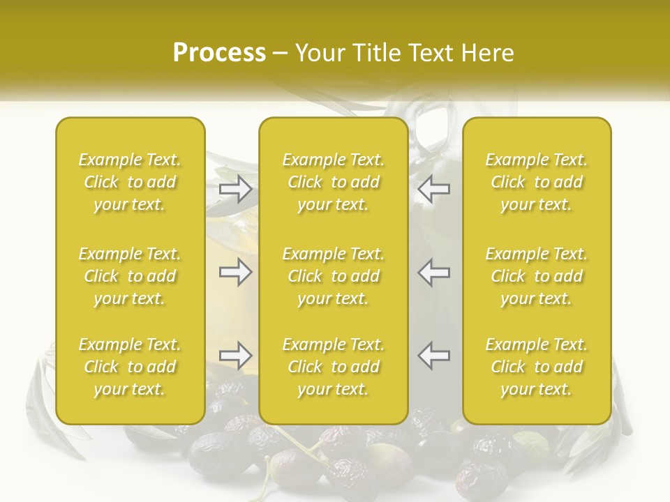 A Bottle Of Olive Oil Next To A Bunch Of Olives PowerPoint Template