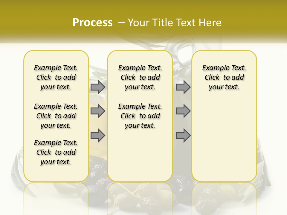 A Bottle Of Olive Oil Next To A Bunch Of Olives PowerPoint Template