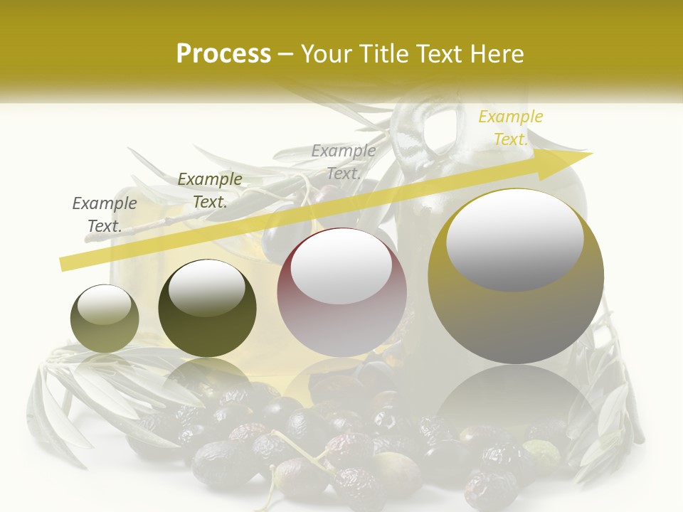 A Bottle Of Olive Oil Next To A Bunch Of Olives PowerPoint Template