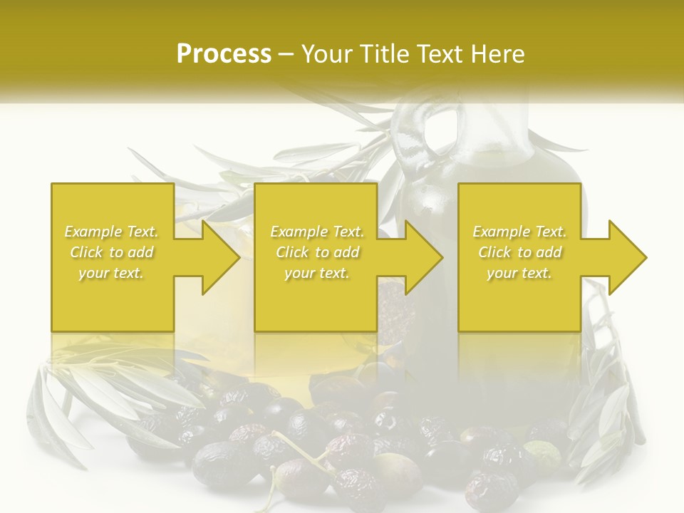 A Bottle Of Olive Oil Next To A Bunch Of Olives PowerPoint Template