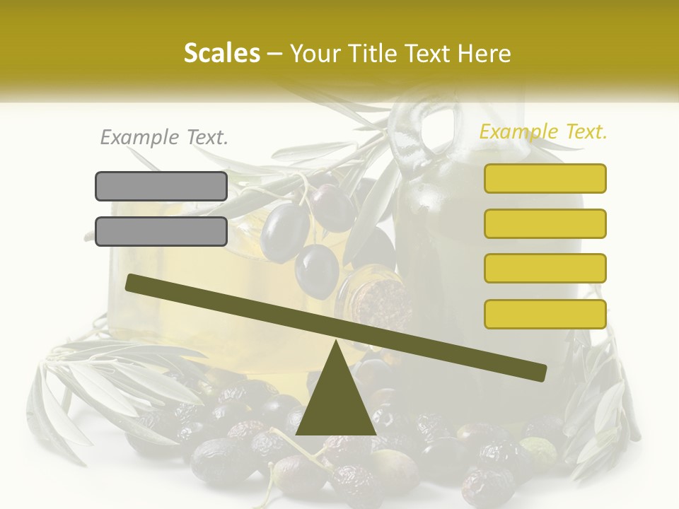A Bottle Of Olive Oil Next To A Bunch Of Olives PowerPoint Template