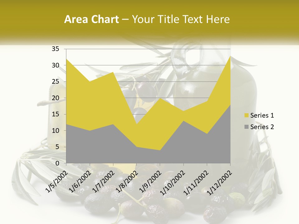 A Bottle Of Olive Oil Next To A Bunch Of Olives PowerPoint Template