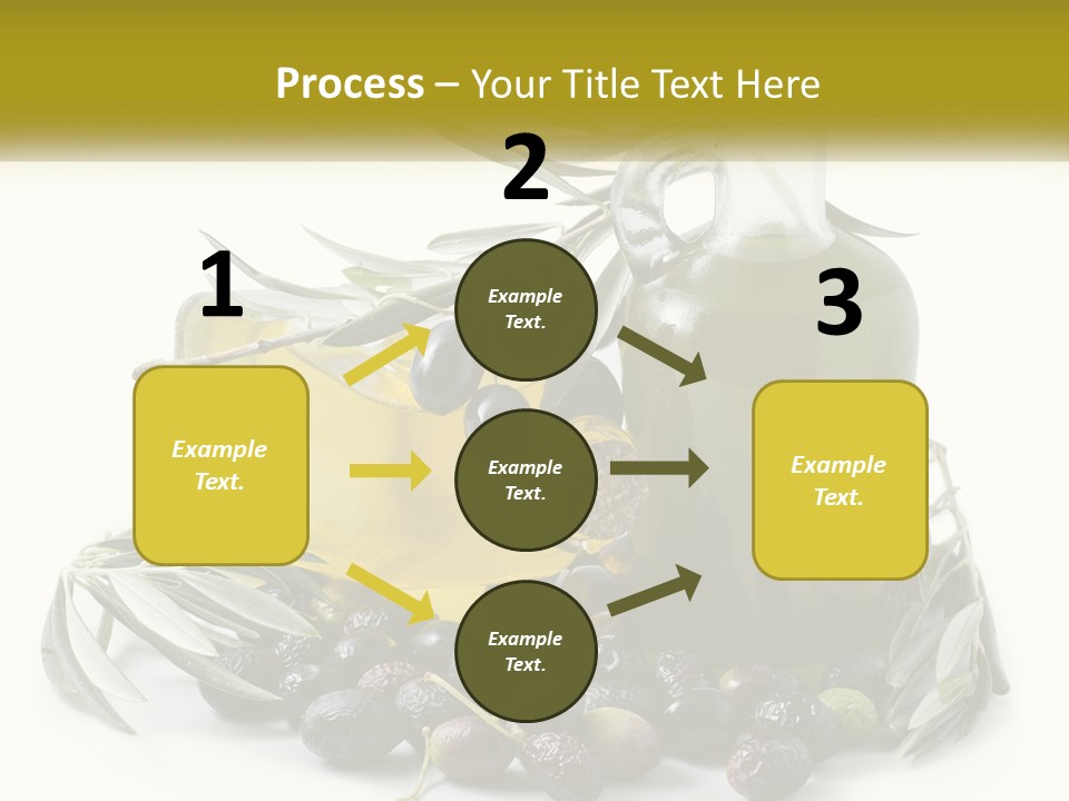 A Bottle Of Olive Oil Next To A Bunch Of Olives PowerPoint Template