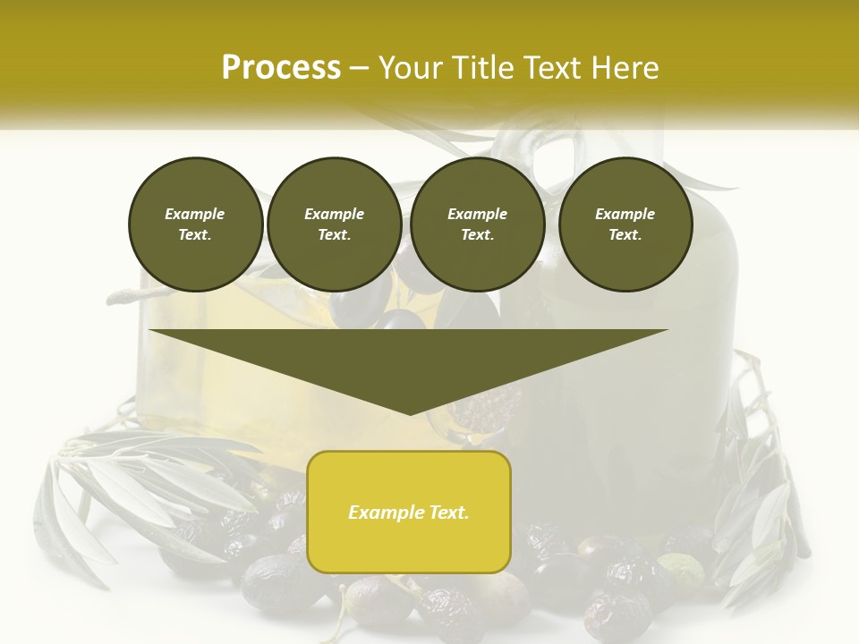 A Bottle Of Olive Oil Next To A Bunch Of Olives PowerPoint Template