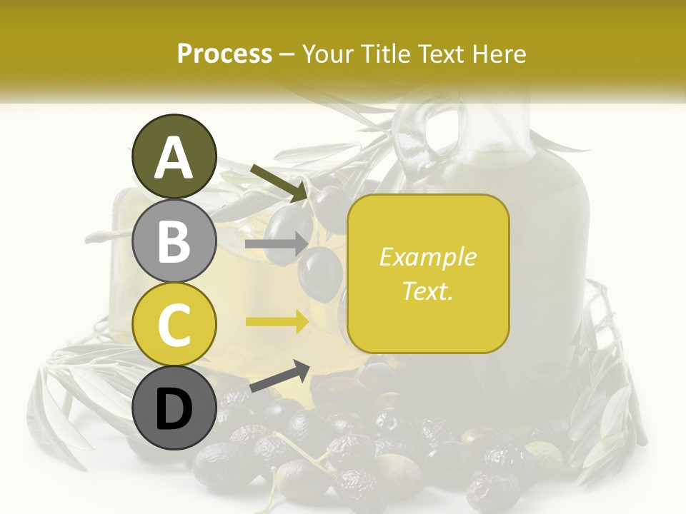 A Bottle Of Olive Oil Next To A Bunch Of Olives PowerPoint Template