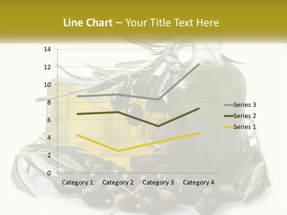 A Bottle Of Olive Oil Next To A Bunch Of Olives PowerPoint Template