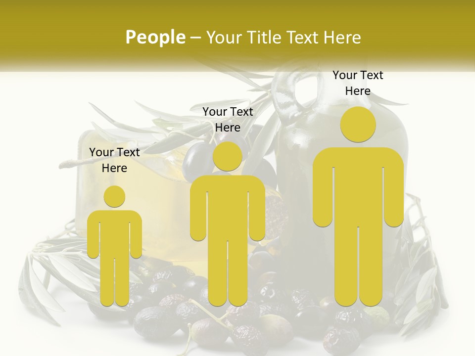 A Bottle Of Olive Oil Next To A Bunch Of Olives PowerPoint Template