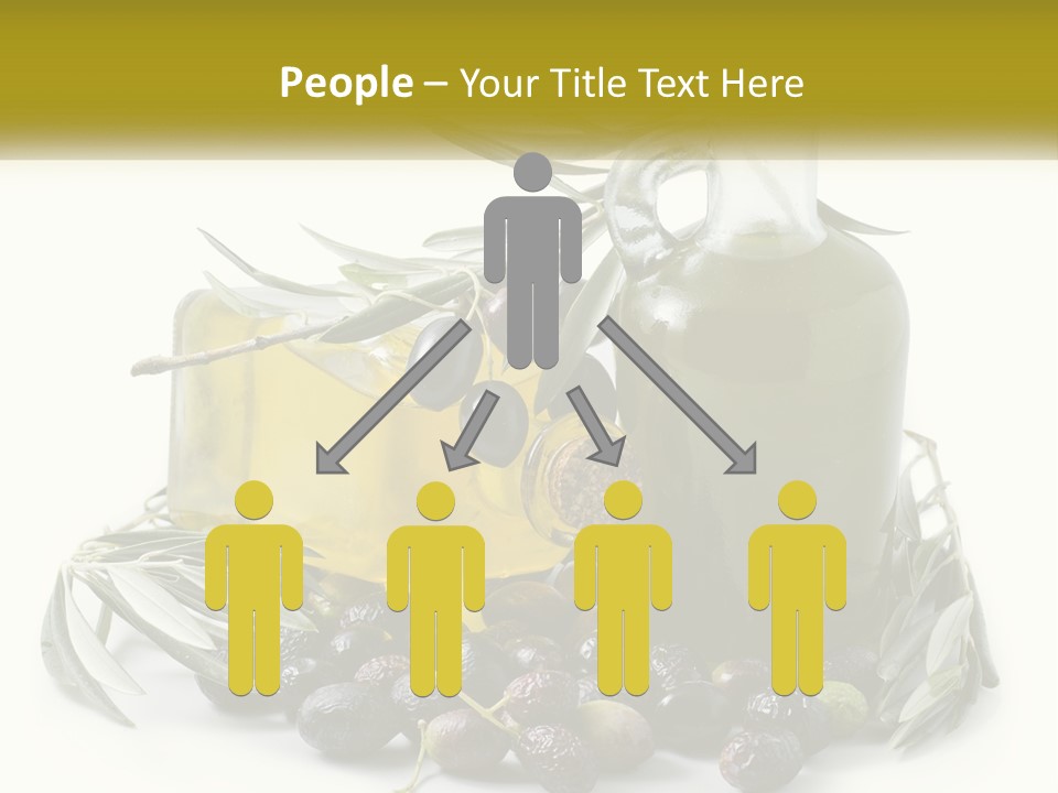 A Bottle Of Olive Oil Next To A Bunch Of Olives PowerPoint Template