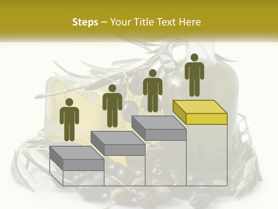 A Bottle Of Olive Oil Next To A Bunch Of Olives PowerPoint Template