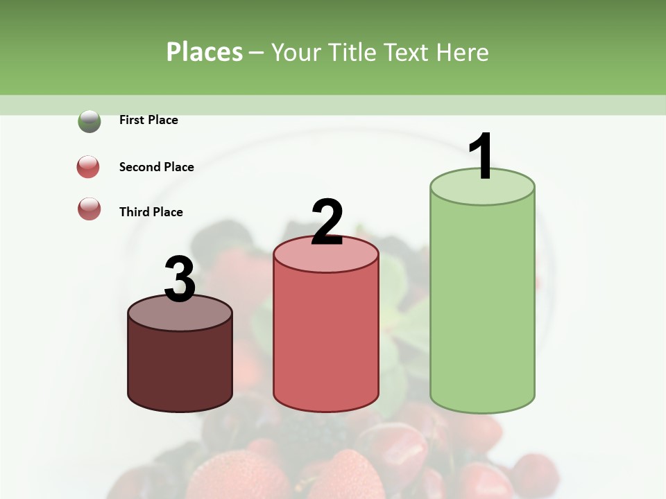 A Bowl Of Berries And Raspberries On A White Background PowerPoint Template