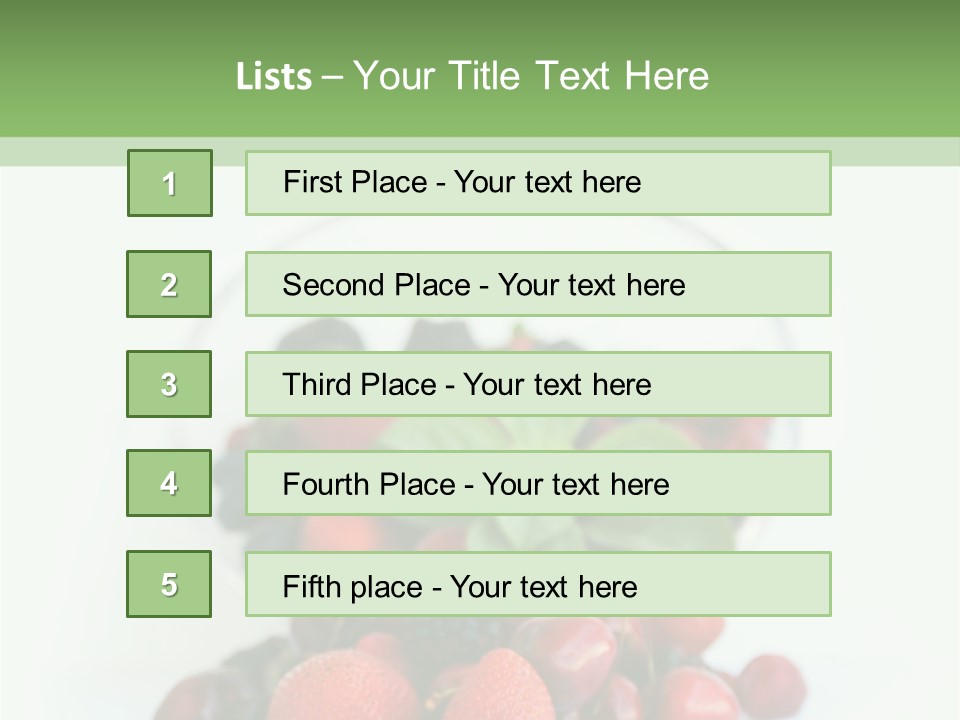 A Bowl Of Berries And Raspberries On A White Background PowerPoint Template