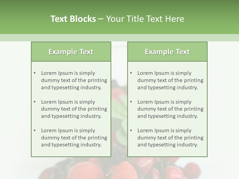 A Bowl Of Berries And Raspberries On A White Background PowerPoint Template