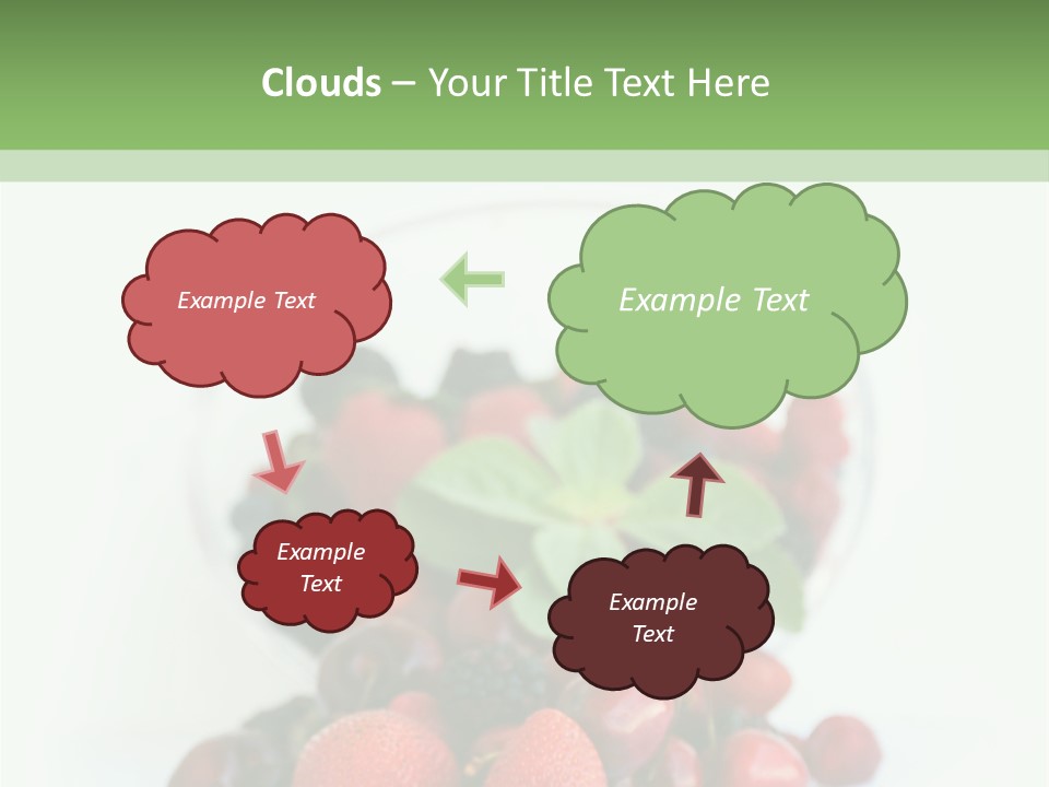 A Bowl Of Berries And Raspberries On A White Background PowerPoint Template