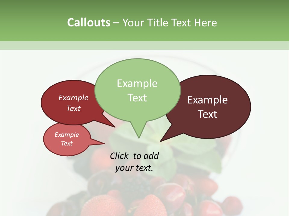 A Bowl Of Berries And Raspberries On A White Background PowerPoint Template