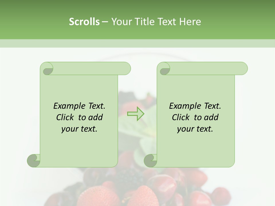 A Bowl Of Berries And Raspberries On A White Background PowerPoint Template
