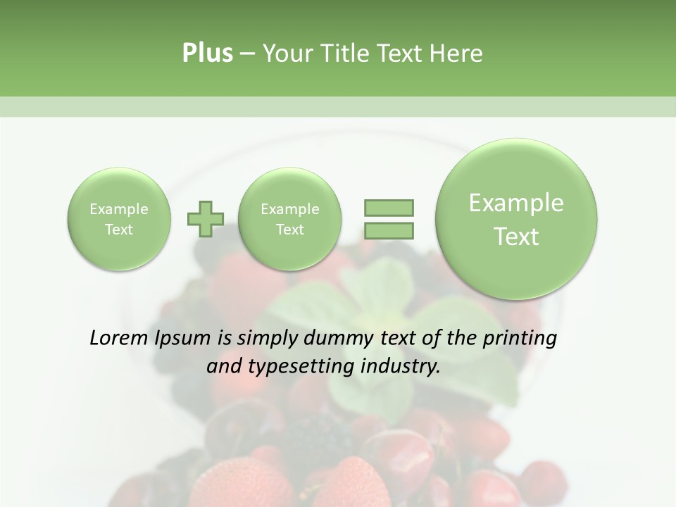 A Bowl Of Berries And Raspberries On A White Background PowerPoint Template