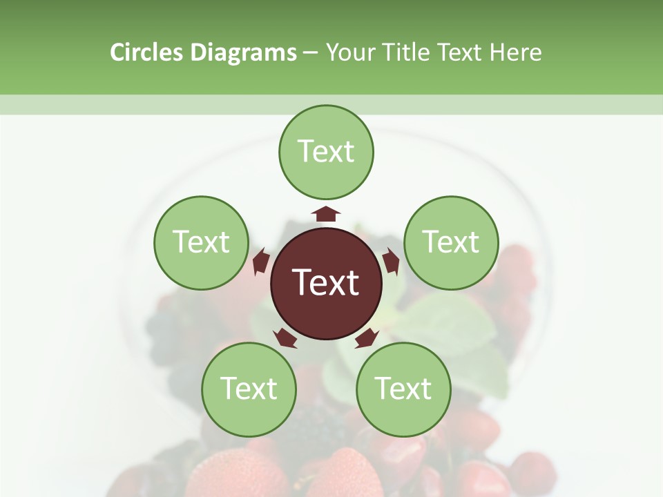 A Bowl Of Berries And Raspberries On A White Background PowerPoint Template