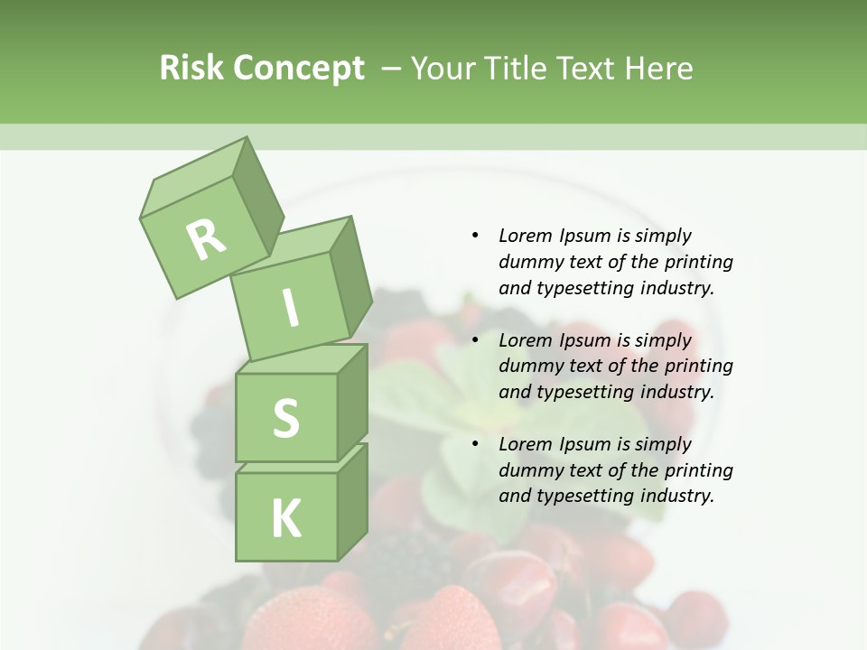 A Bowl Of Berries And Raspberries On A White Background PowerPoint Template