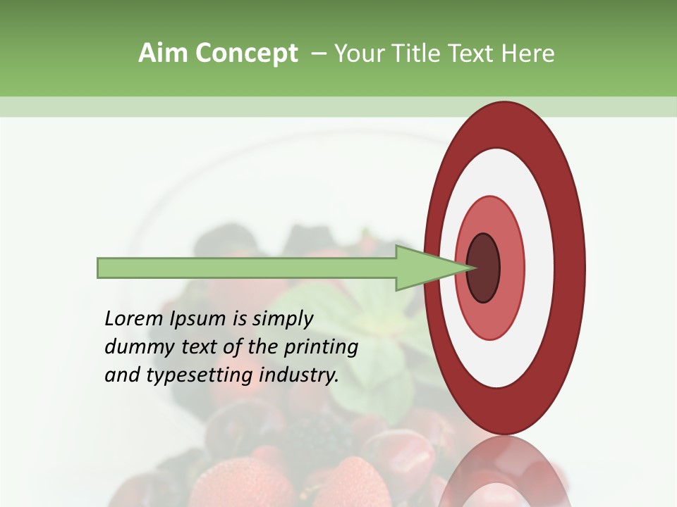 A Bowl Of Berries And Raspberries On A White Background PowerPoint Template