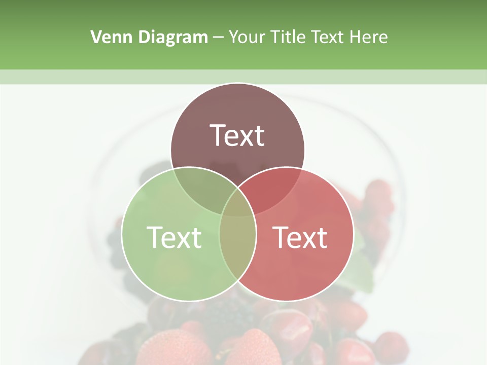 A Bowl Of Berries And Raspberries On A White Background PowerPoint Template
