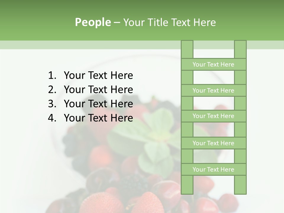 A Bowl Of Berries And Raspberries On A White Background PowerPoint Template