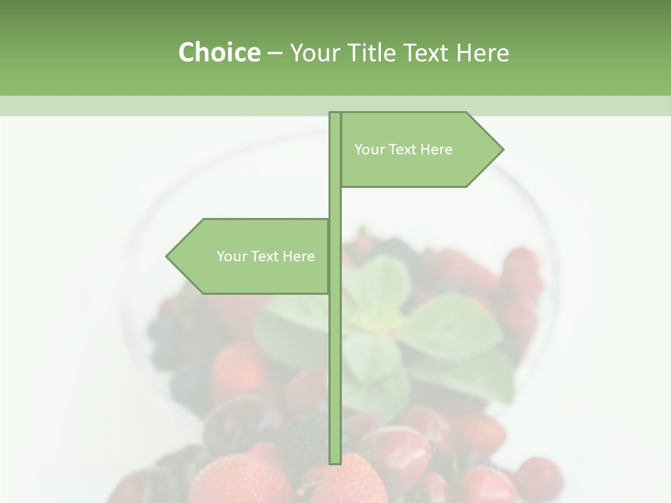 A Bowl Of Berries And Raspberries On A White Background PowerPoint Template