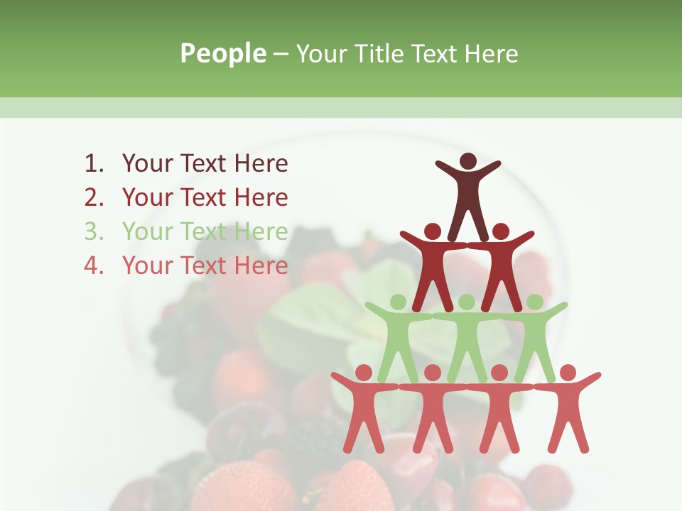 A Bowl Of Berries And Raspberries On A White Background PowerPoint Template