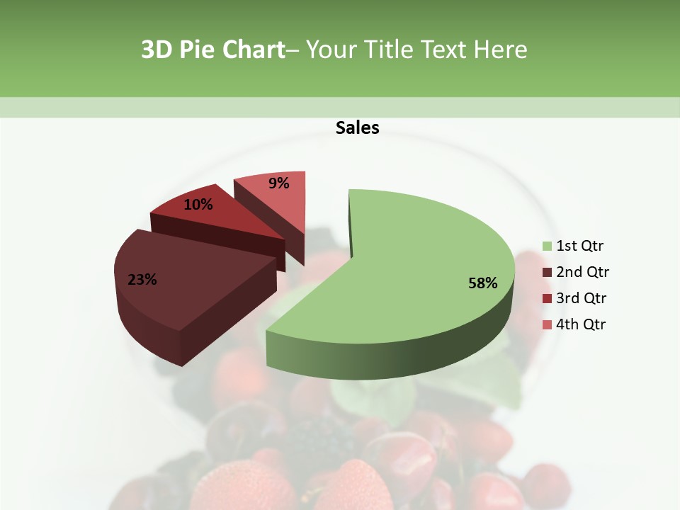 A Bowl Of Berries And Raspberries On A White Background PowerPoint Template