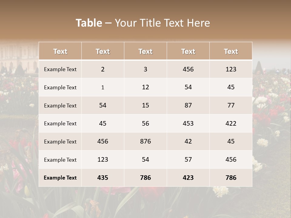 A Field Of Flowers With A Building In The Background PowerPoint Template