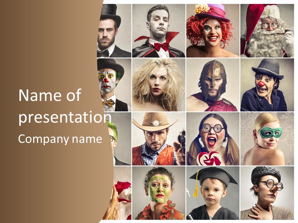A Group Of People Dressed Up In Costumes PowerPoint Template