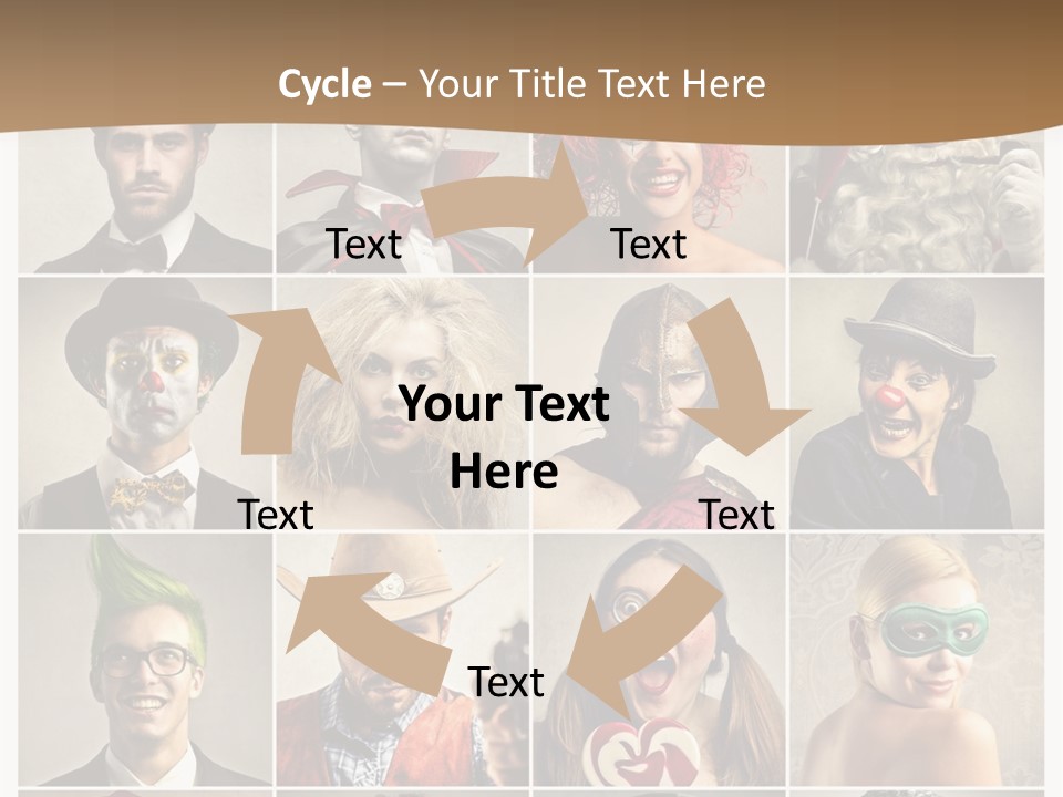 A Group Of People Dressed Up In Costumes PowerPoint Template