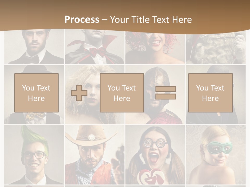 A Group Of People Dressed Up In Costumes PowerPoint Template